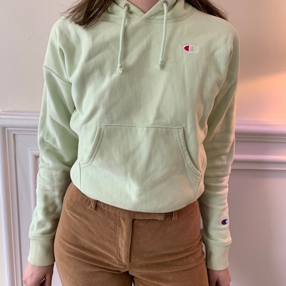 Champion light green hoodie